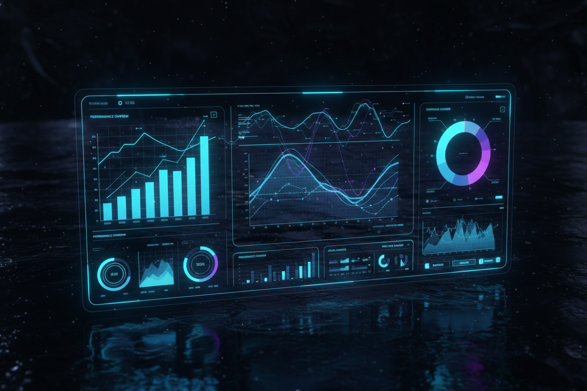 Digital data visualization representing ecommerce analytics and consultant insights